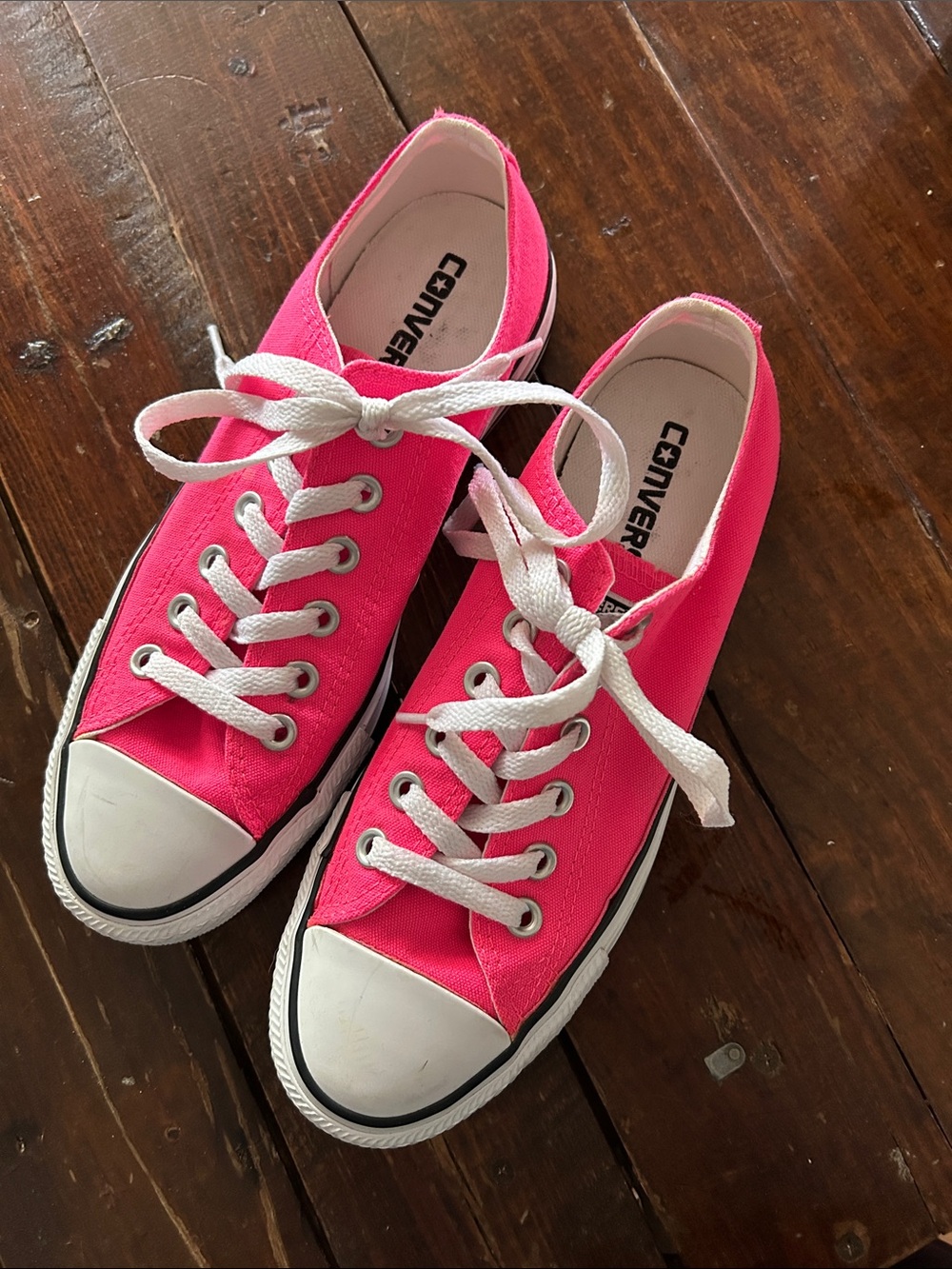 Converse Low Top Sneakers - Hot Pink with White Accents